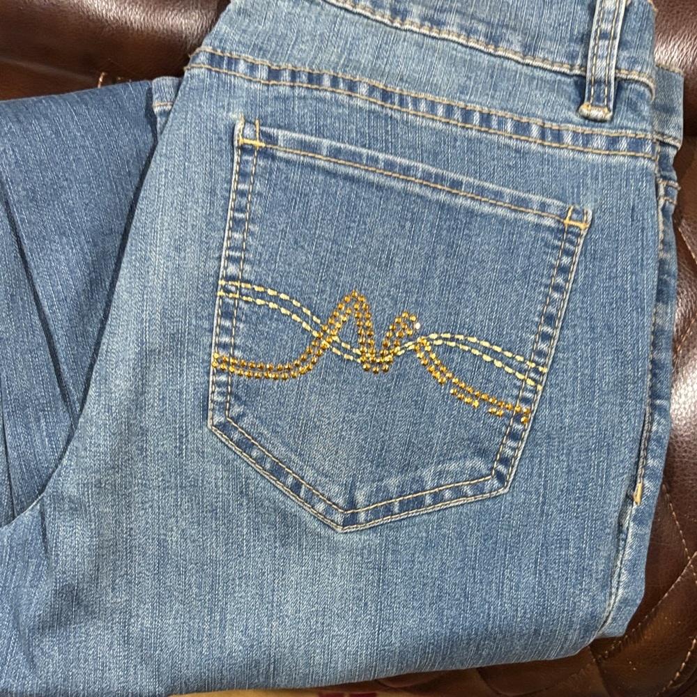 New York & Company Blue Jeans with Gold Detail